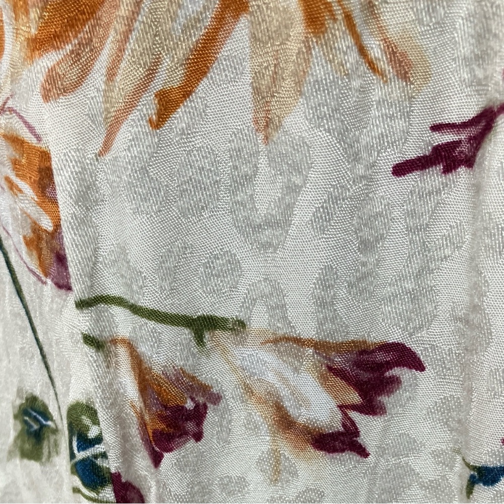 Lulu's XL Cream Floral Midi Dress With Slit-Pink & Brown Blossoms-Cottagecore - Picture 9 of 11